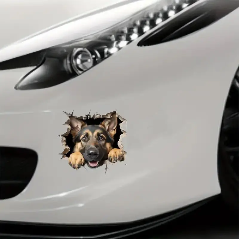 Popular Car Shepherd Dog Tiger Stickers Motorcycle Stickers Notebook Wall Stickers 3D Decorative Car Stickers Scratch Covering - view 4