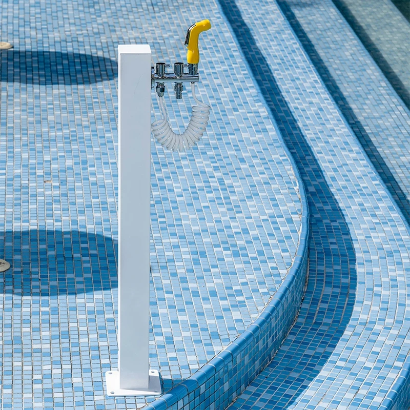 

Белый уличный смеситель с антифризом, уличный садовый двор, многофункциональная колонна, полностью медный смеситель с двойной водяной колонкой