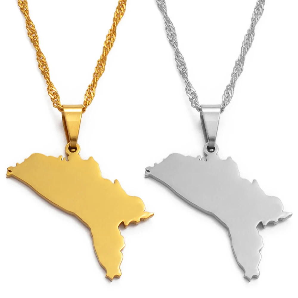 Anniyo The Republic of Moldova Map Pendant & Necklaces for Women Country Maps Jewelry Moldovan  #022121