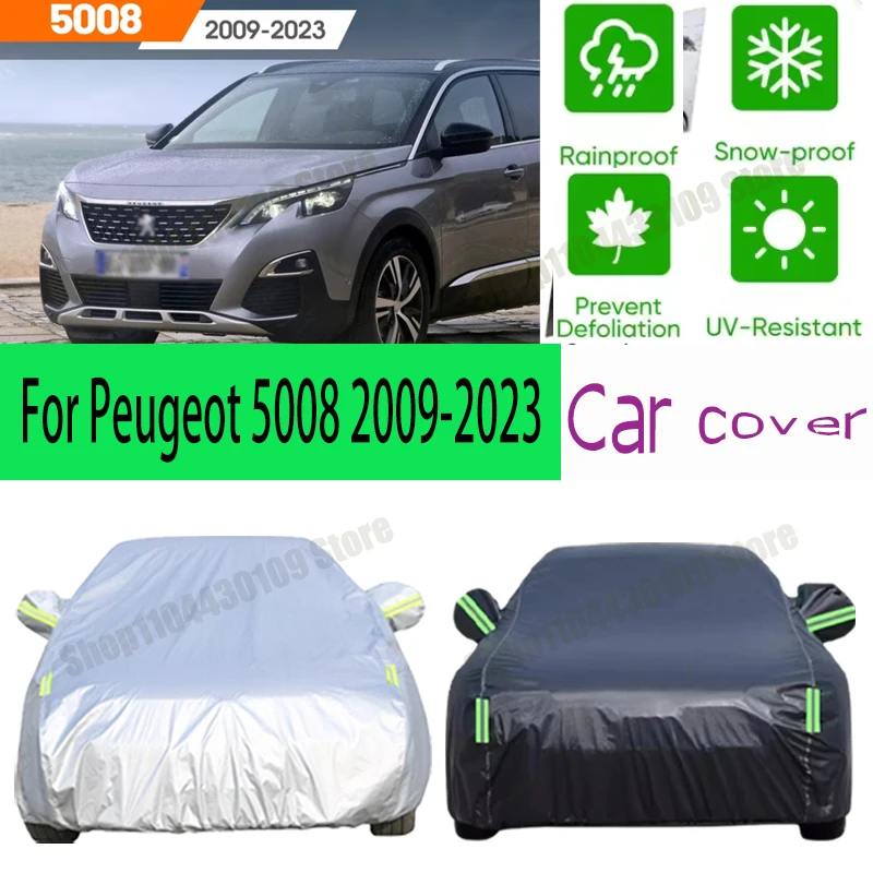 

For Peugeot 5008 2009-2023 Car Cover Sunshade UV-Protection Auto Cover Case Waterproof Dust-proof All Weather Outdoor Protection