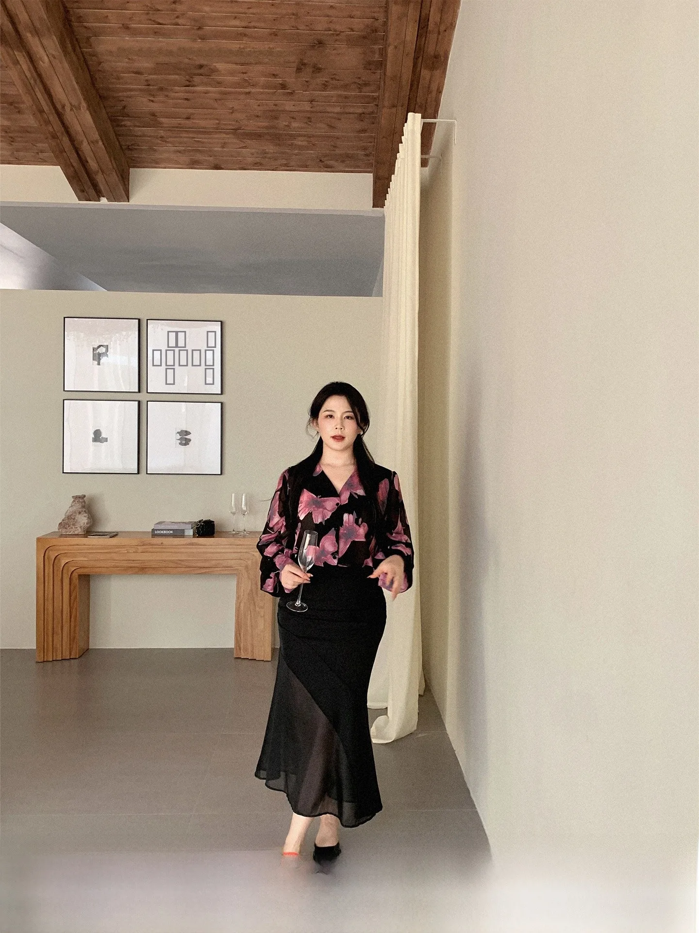 

Юбка-миди А-силуэта с уникальным дизайном, асимметричным кроем и высокой талией, в стиле OL, для женщин с фигурой типа «груша»