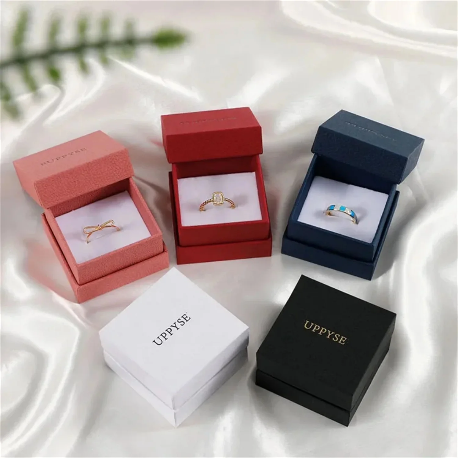 

50pcs Gift Box Carton Multicolor Ring Necklace Box Bracelet Box Jewelry Box With Sponge Pad Custom Personalized Logo Chic Small