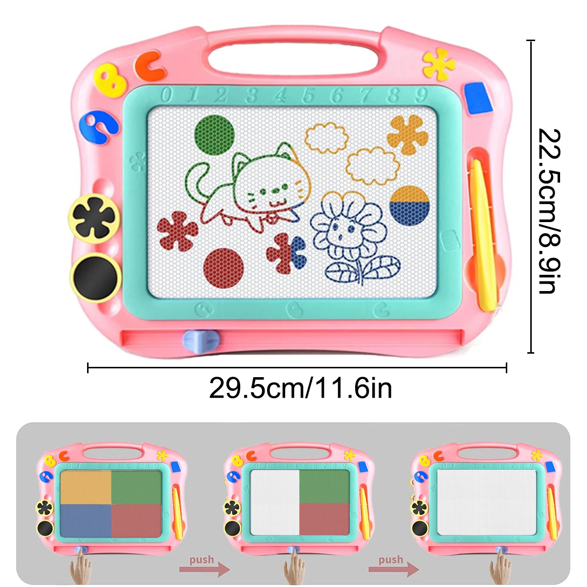 Magnetic Drawing Board for Kids Large Doodle Board with Magnet Beads and Pen Montessori Educational Drawing Toys Gift