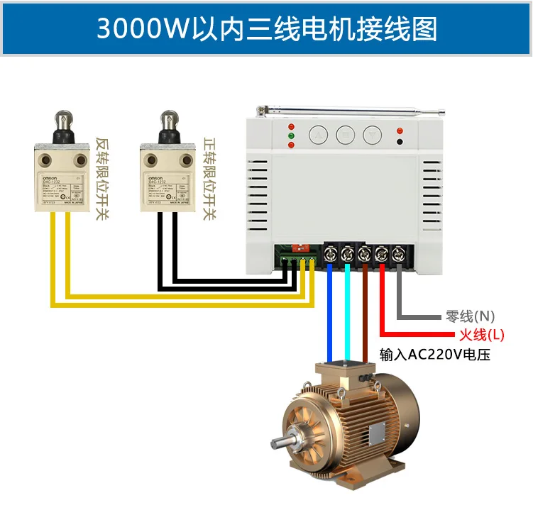 220V-380V pump control with limit interface motor forward and reverse rotation controller roller shutter gate high power switch