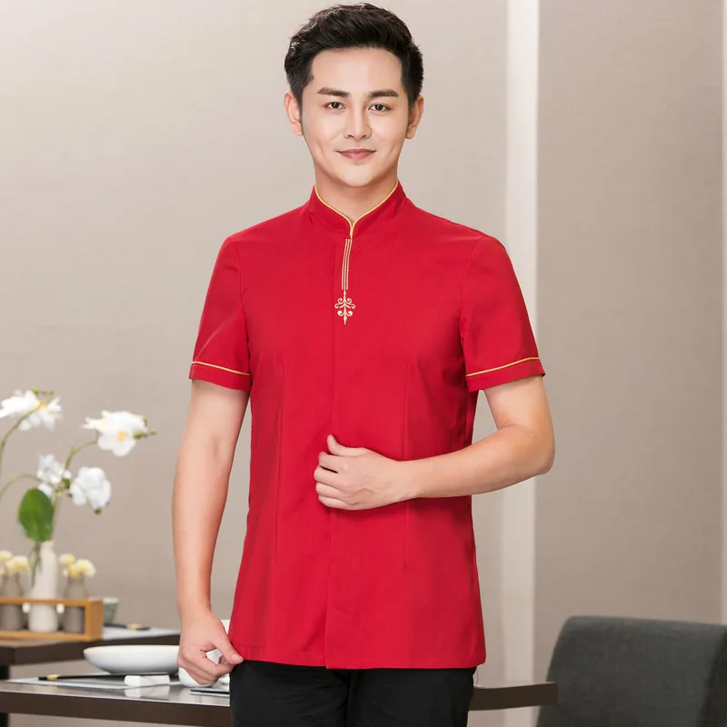 Hotel Lobby Attendant Work Uniform Short Sleeve Hotel Women Summer Outfit Catering Restaurant Tea House Hot Pot Restaurant Unifo