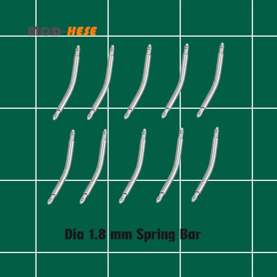 20/50PCS 1.8mm Bent Spring Bars Curved Watch Strap Link Bars 18mm 19mm 20mm 22mm 24mm Watch Strap Spring Bars Bracelet Parts
