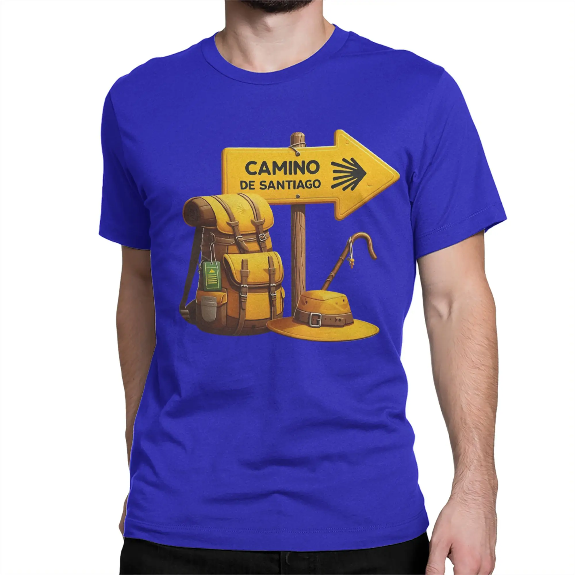 Men Women's Camino de Santiago T Shirt  Pure Cotton Tops Vintage Short Sleeve Crew Neck Tees Plus Size T-Shirts