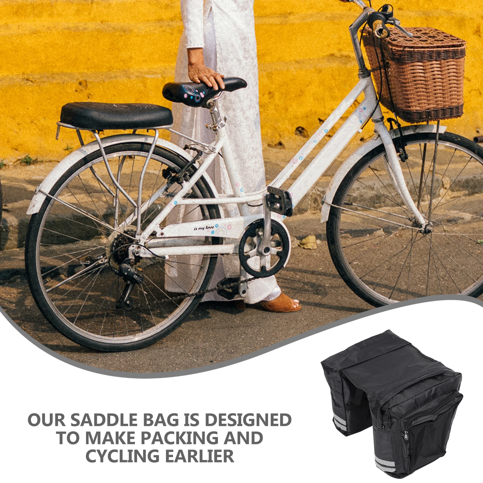 

Rear Shelf Large Capacity PVC Stable Bike Trunk Bike Rear Rack Bag Rack Saddle Bags Cycling Storage Panniers Outdoor