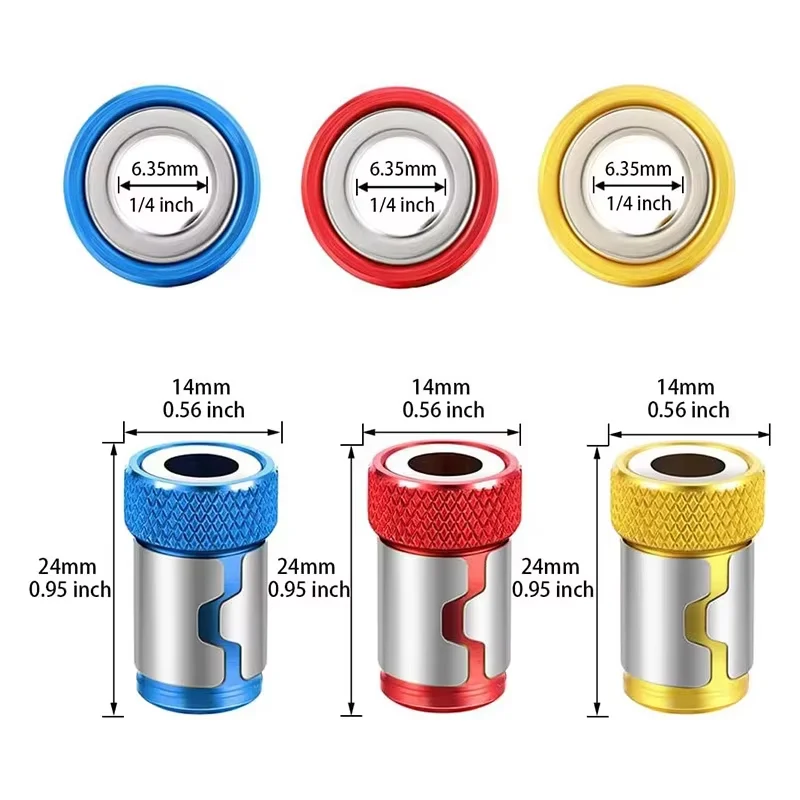 لقمة حلقة مغناطيسية عالمية مضادة للانزلاق، مفك مغناطيسي قوي، حلقة ممغنطة للمسمار