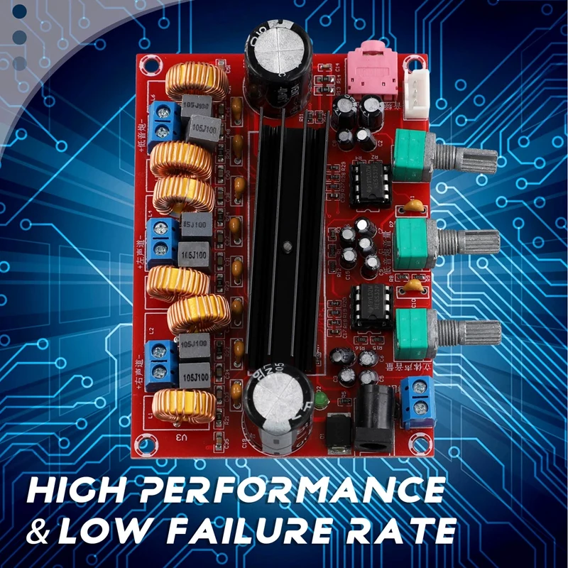 XH-M139 Audio Amplifier Board 2X50w+100W 2.1 Channel Amplifier Modules DC 12-24V For Audio System DIY Speakers