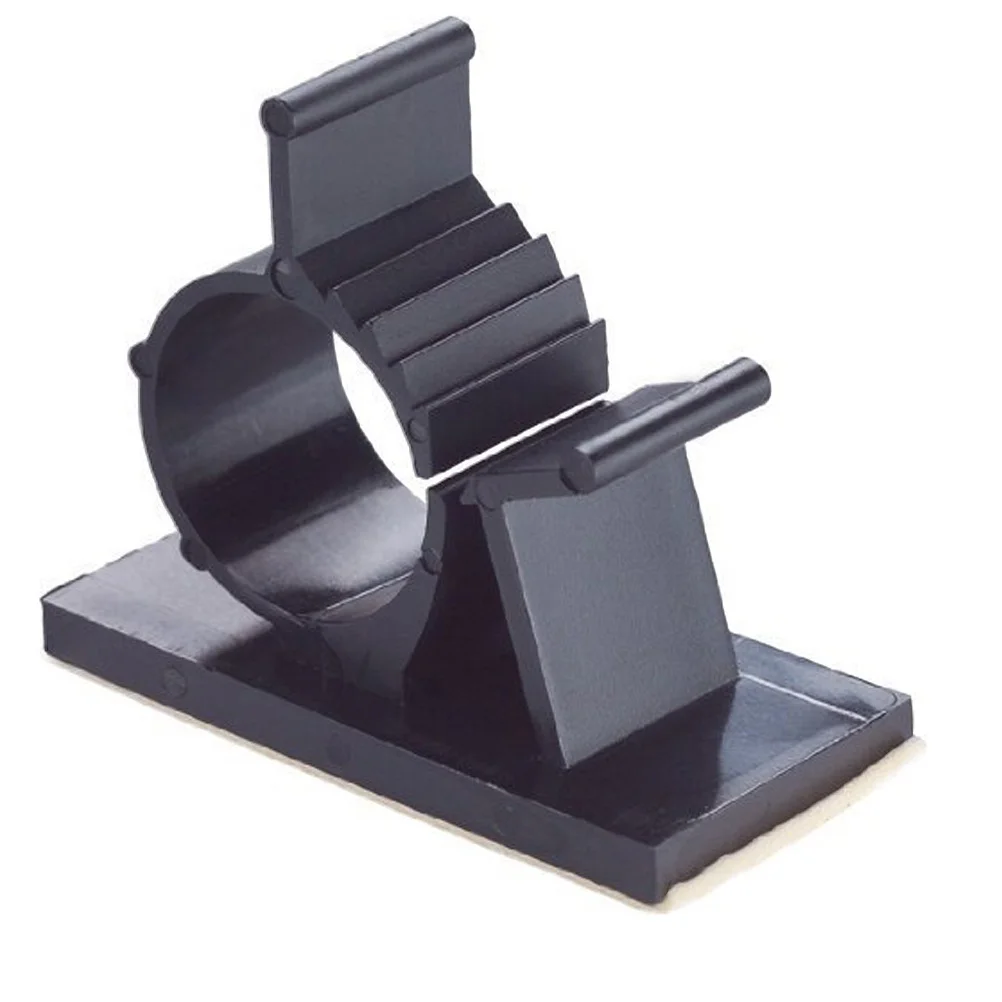

100pcs Cable Management Clips Black Plastic Adhesive Wire Holder For Desk Bundle Cables On Any Surface Plastic