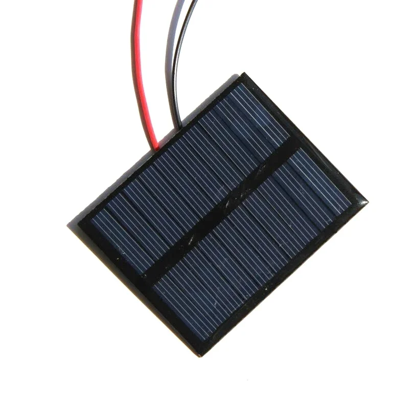 Hot Sale 0.5W 5V Mini Solar Panel with Cable 72*58MM Epoxy Solar Cell DIY Solar Power System and Toys 100PCS