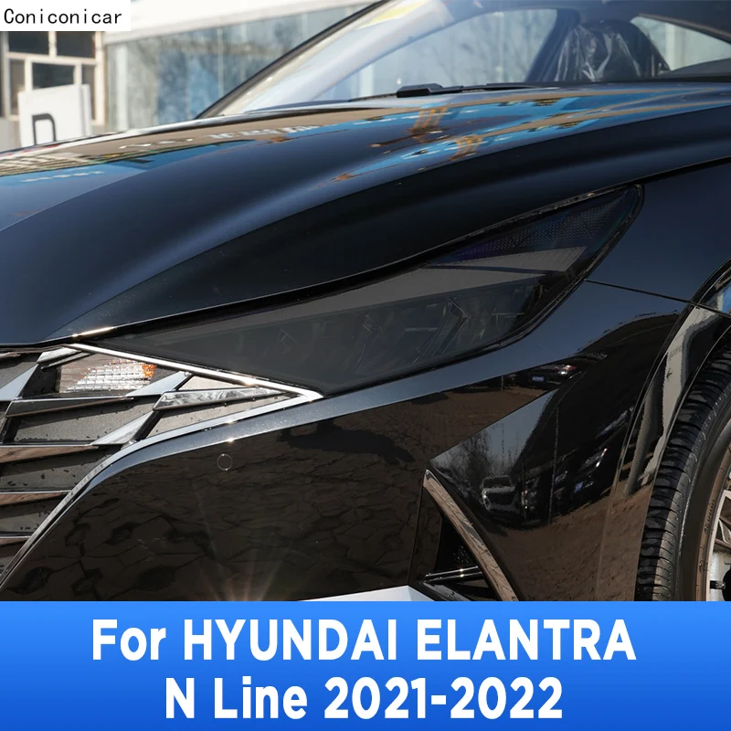 

For HYUNDAI ELANTRA N Line 2021-2022 Car Exterior Headlight Anti-scratch Front Lamp Tint TPU Protective Film Repair Accessories