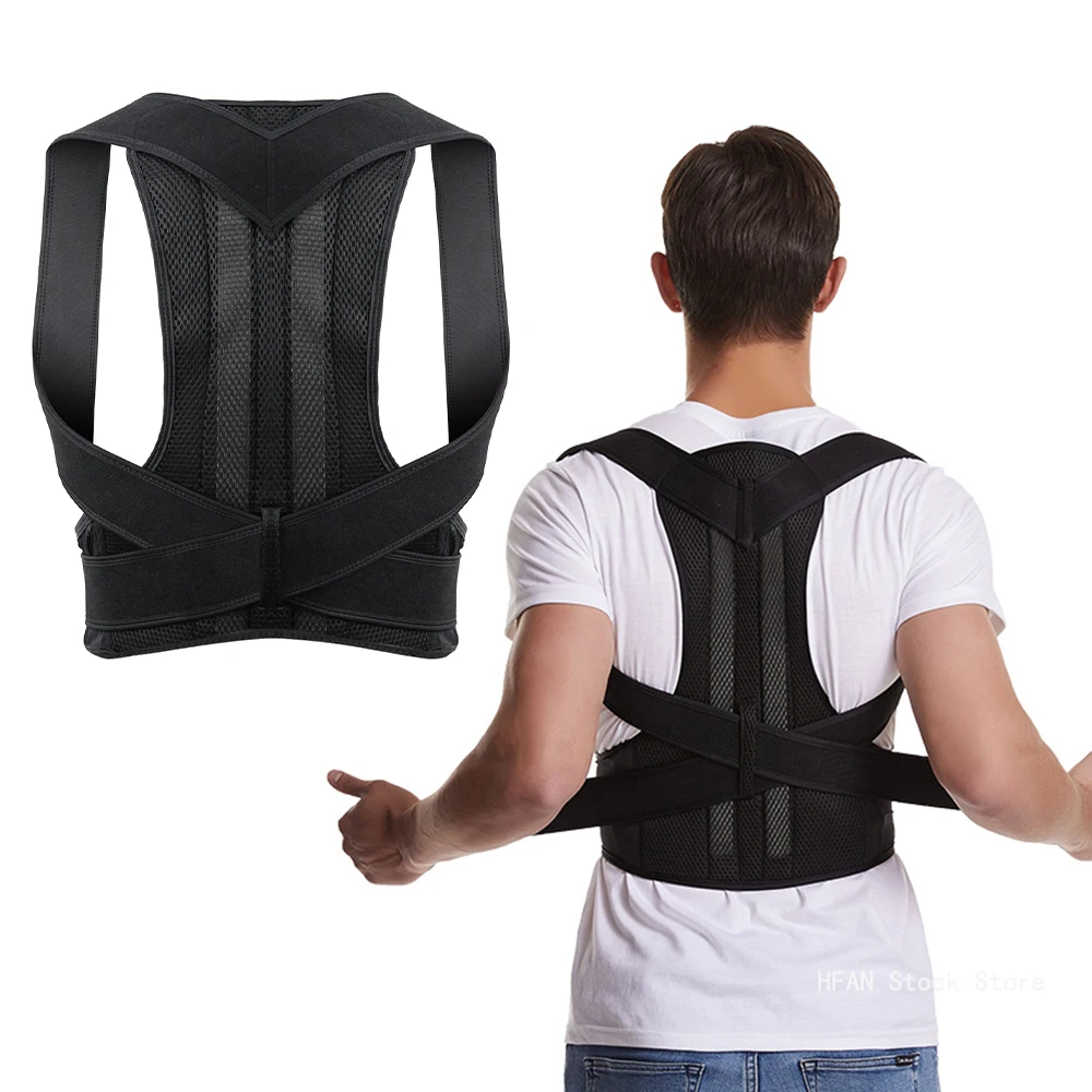 Reinforced Belt Lumbar Column Posture Corrector Vest Adjustable Back Support Strap Shoulder Spine Brace Neck Stretcher Trainer