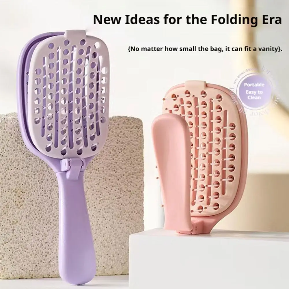 

Self Cleaning Hair Scalp Massage Comb Foldable Anti Static Wet Dry Curly Hairbrush For Women Men Salon Styling Supplies