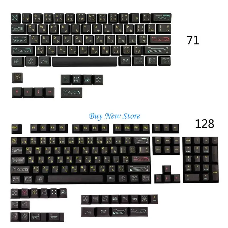 

20CE Dye-Sublimation PBT Keycaps Set Awakening 71/128 Keys OEM Profile 5-Surfaces Dye-Subbed Keycap for Game Lovers