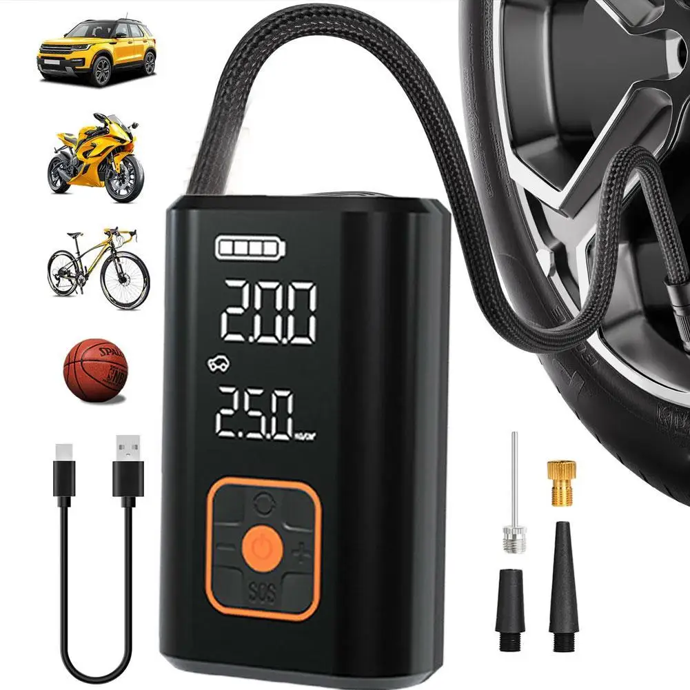 

Беспроводной автомобильный воздушный насос, электрический воздушный компрессор, 3X Faster 150PSI, портативный насос для накачивания шин для мотоциклов, велосипедных шариков