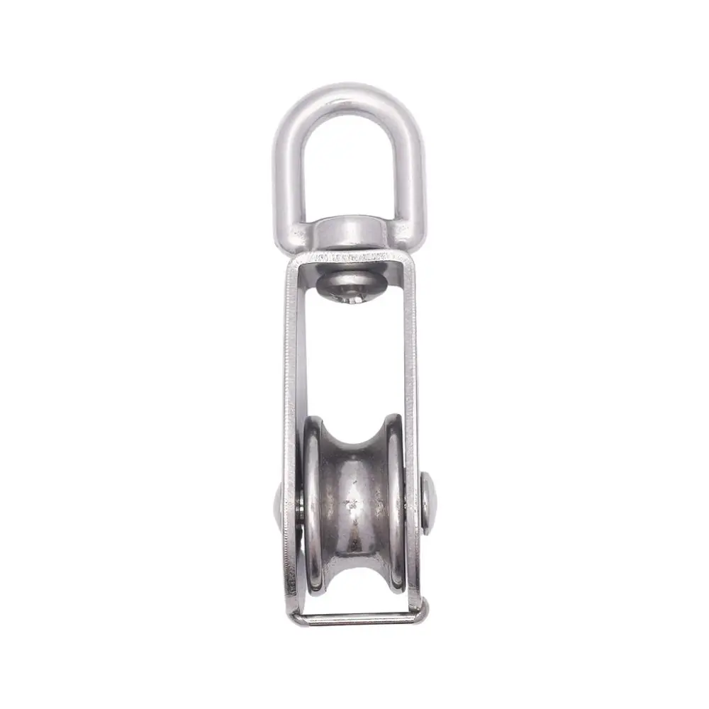 Load-Bearing M15/20/25 Fixed Pulley 304 Stainless Steel Single Traction Wheel Heavy Duty Swivel Pulley Block Tool Crane