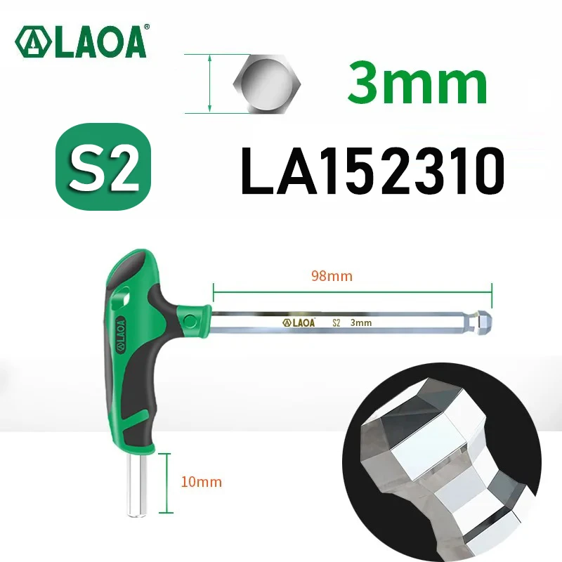 Laoa 1Pc Allen Sleutel Universele Dubbelzijdige Hex Kogelsleutel T-Type Moersleutel Reparatie Auto Zeshoekige Schroevendraaier