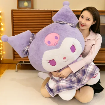 Sanrio ใหม่เชอร์รี่กำมะหยี่ Kuromi ตุ๊กตาหนานุ่มกรรไกรขนาดใหญ่เครื่อง Exchange ตุ๊กตาของขวัญ Shop Supply Kuromi Plush Kawaii หมอนของเล่น