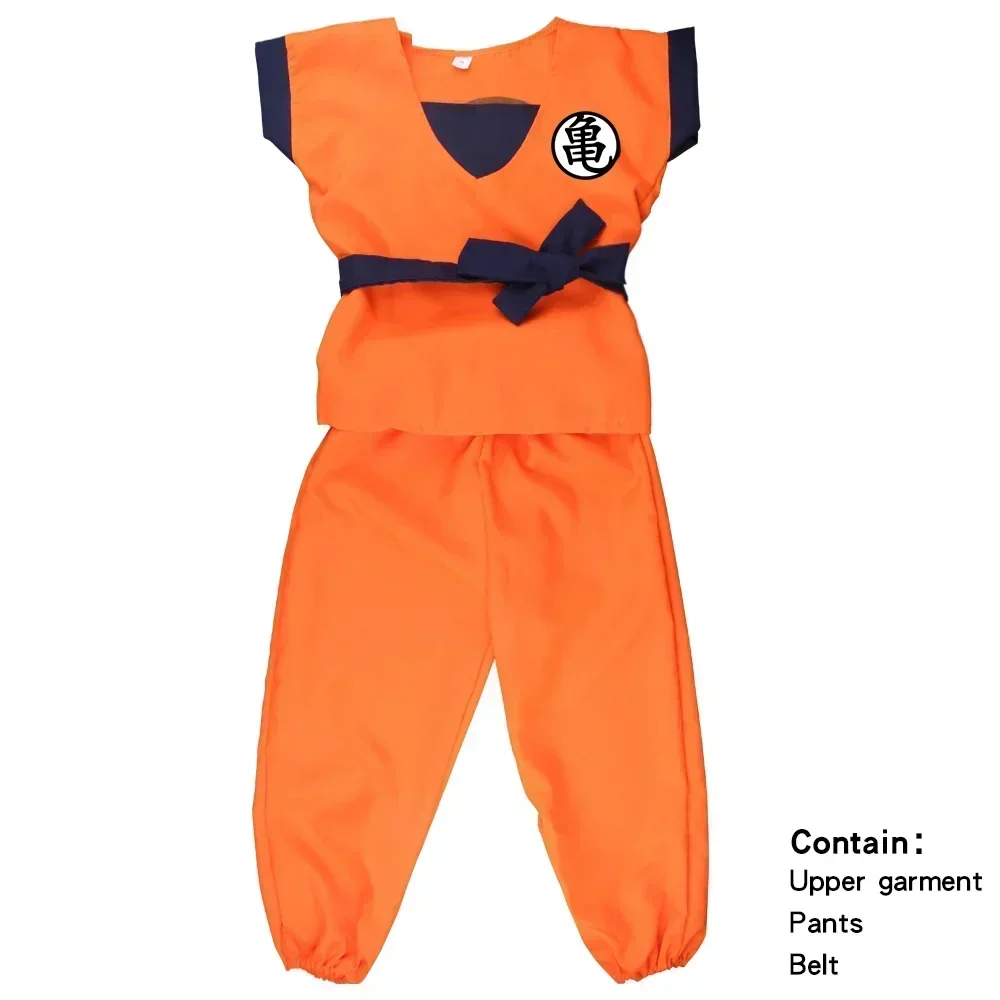 Halloween Volwassen Kids Suits Son Goku Gui Carnaval Anime Cosplay Vakantie Kostuums Staart Wrister Pruik Blauw Goud Nieuwjaar Verkleden