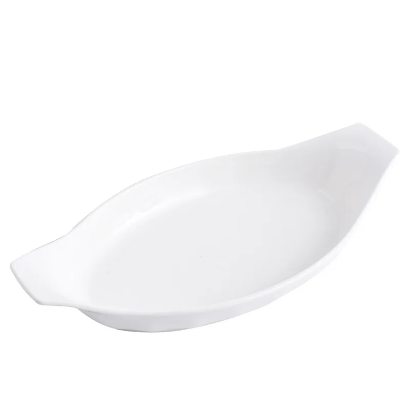 Special-Shaped Ship Type Fish Dish, Nordic Porcelain Dinner Plate, Minimalist Creative Oval Salad Dish