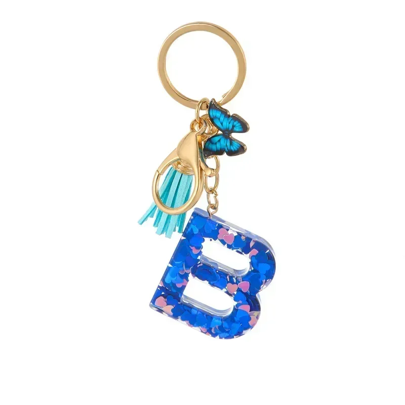 Custom Blue Butterfly Keychain, Personalized Gift