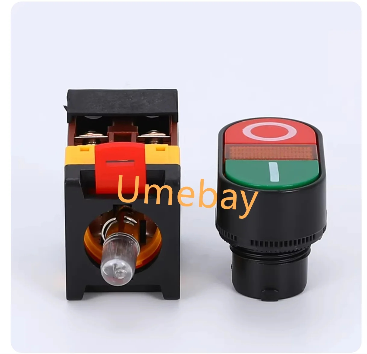 10 pieces/box,  dual head button APBB-22/25N PPBB AS/22 red green double button dual position dual head with light reset switch