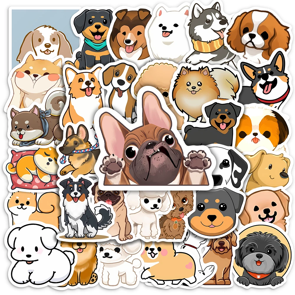 Kawaii Mixed Cartoon Dog Stickers Cute Animals DIY Toys Skateboard Laptop Cup Bike Motorcycle Phone Luggage Kids PVC Waterproof