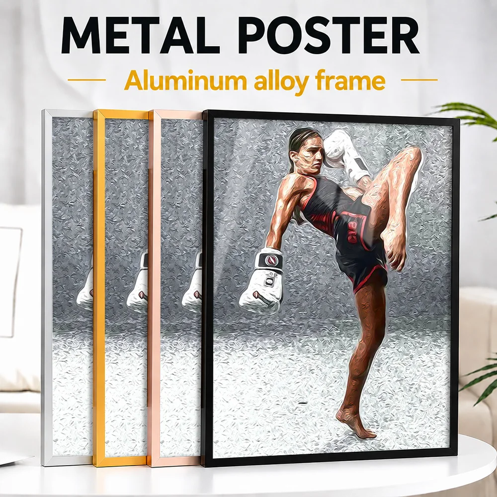 Martial Arts Framed Metal Poster Personalized Photo Powerful Combat Style Wall Art For Training Studio Special Instructor Gift