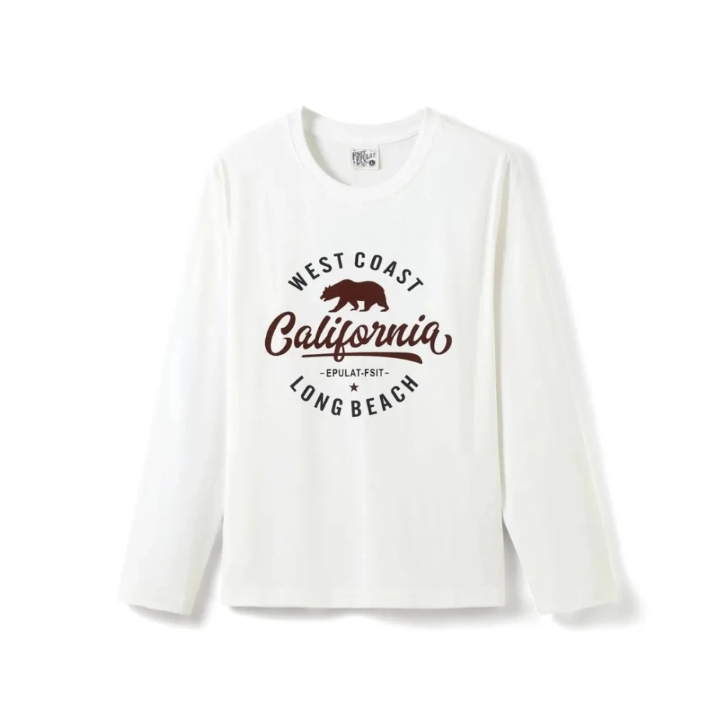 100% cotton retro animal pattern print autumn new product men's casual long-sleeved T-shirt