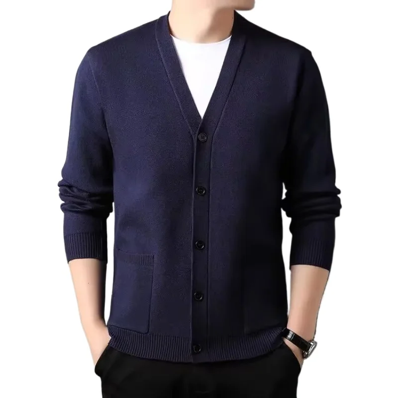 2024 COOL Men\'s Casual Design Cardigan Vertical Thickened Long Sleeved Button Coat Cardigan Sweater Men Clothing