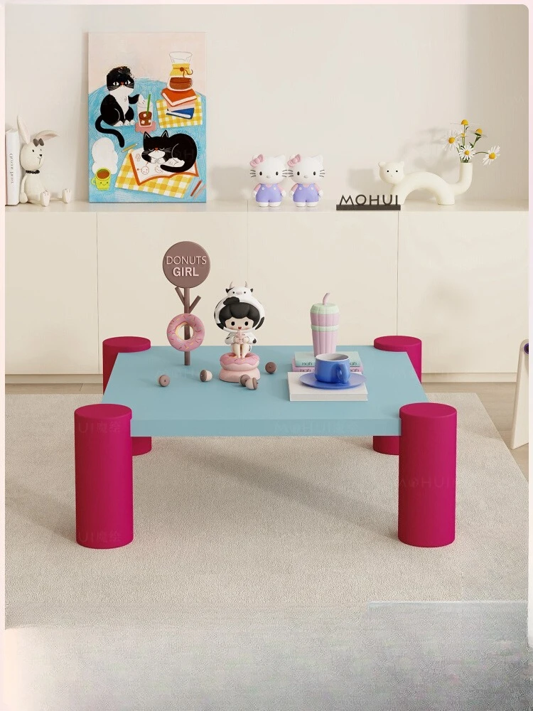 Magic painted sea salt rose coffee table living room home cute blue small apartment table dopamine color new furniture