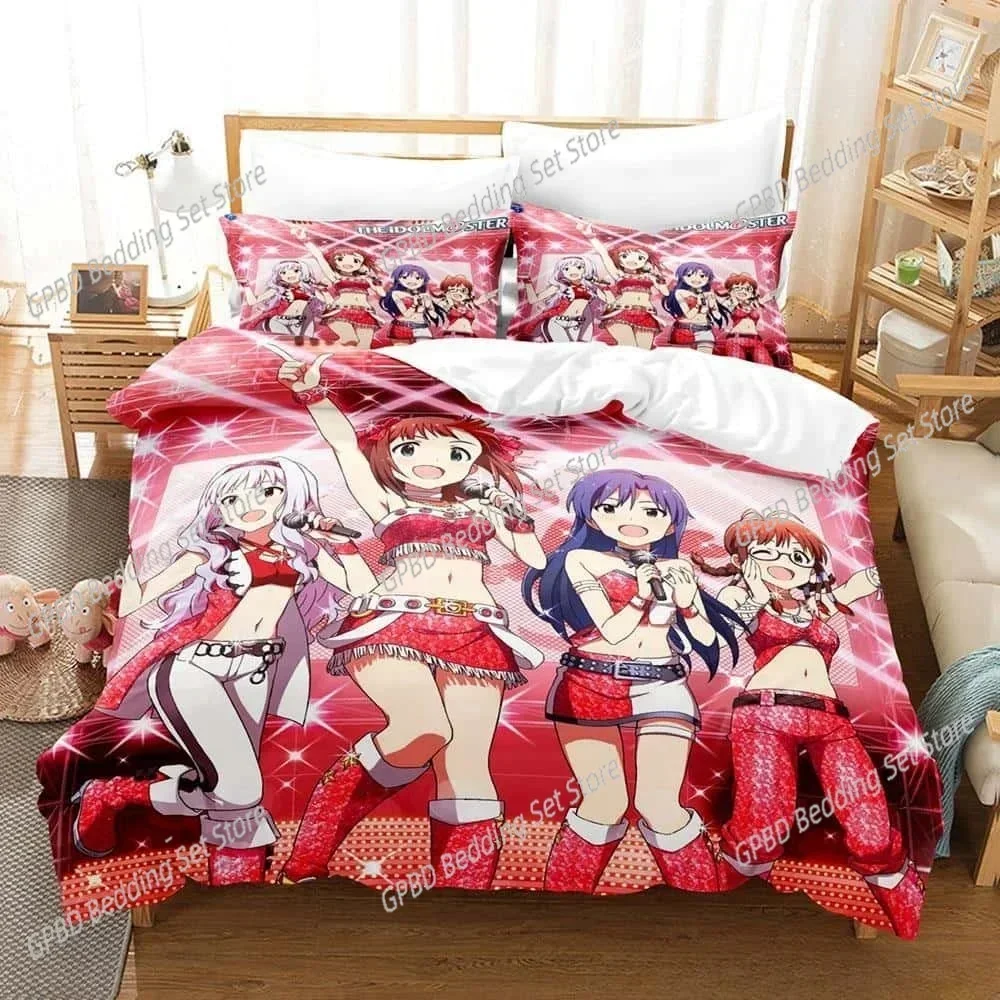 Anime Kawaii Girls Chieri Ogata Bedding Set 3D Printed Suitable for Bedroom Duvet Cover Set With Pillowcases Kids Home Textile