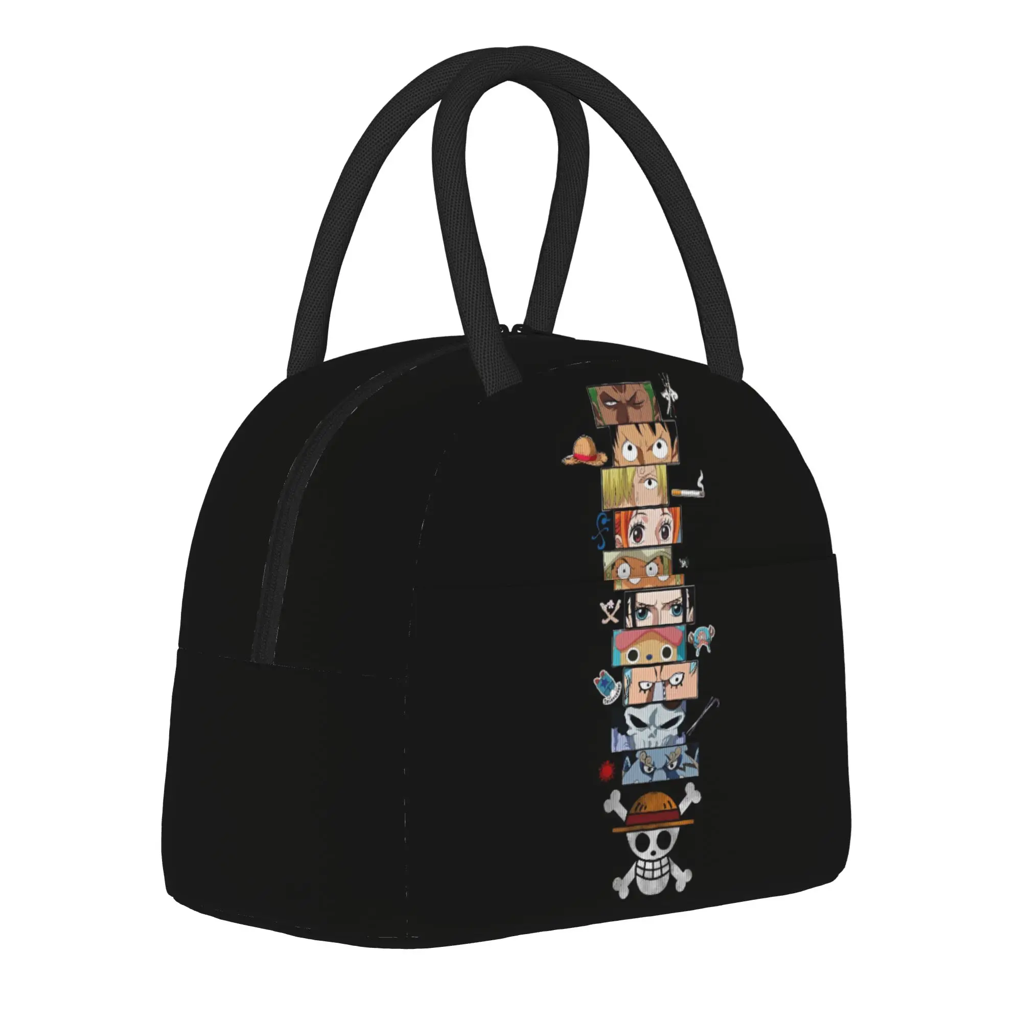 Bolsa térmica para el almuerzo con diseño de Luffy, reutilizable, contenedor de comida, bolsa de almuerzo a prueba de fugas de la tripulación del sombrero de paja, para playa y picnic