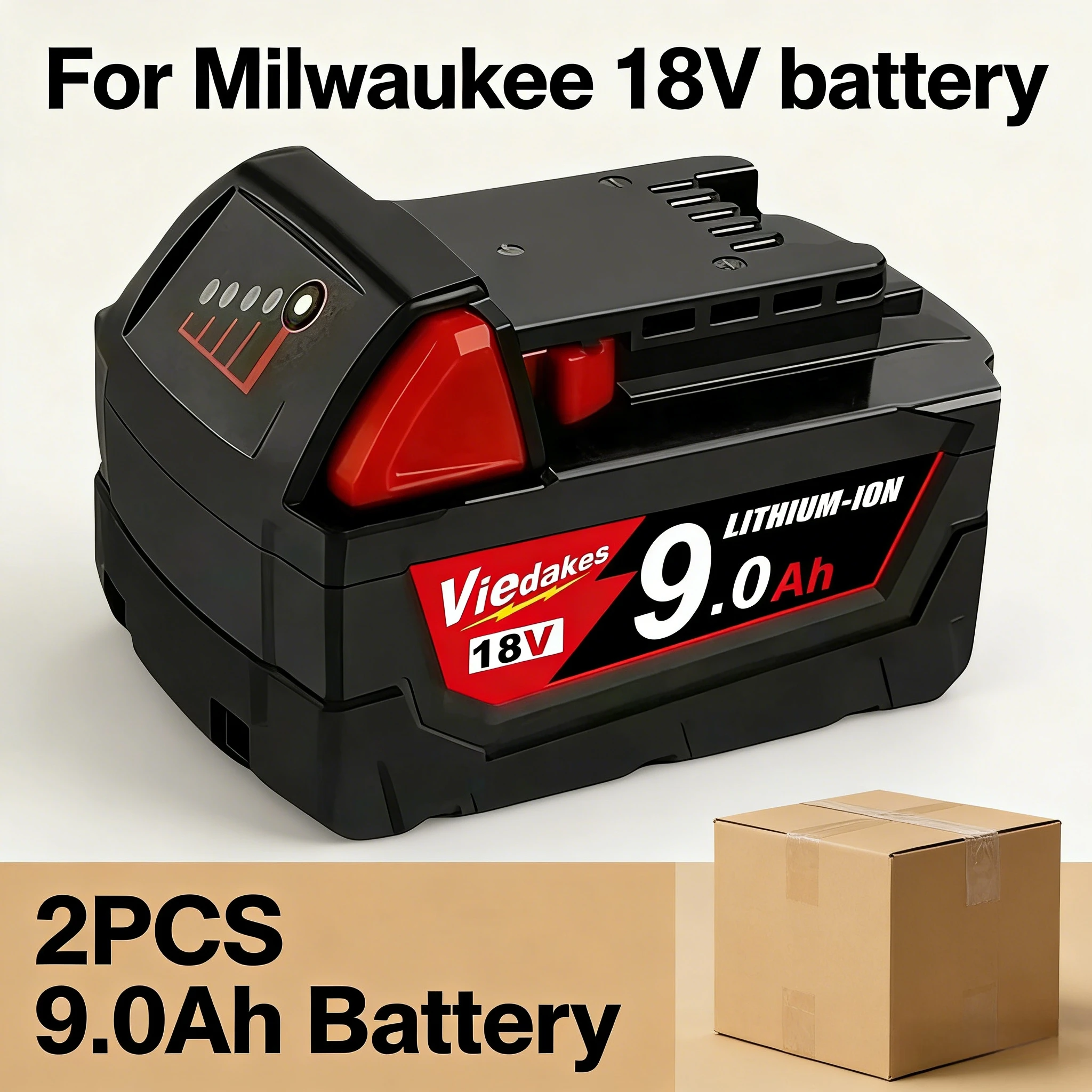 

100% New 18v 9000mAh High Output Battery 18V Lithium-ion Rechargeable for Milwaukee M18 Cordless Power Tools 9.0Ah Battery