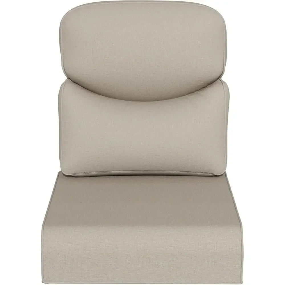 24x24 Inch Outdoor Deep Seat Cushion Set, Water and Fade Resistant, Removable Cover, 6 Thickened Seat Cushion for Patio Chairs (