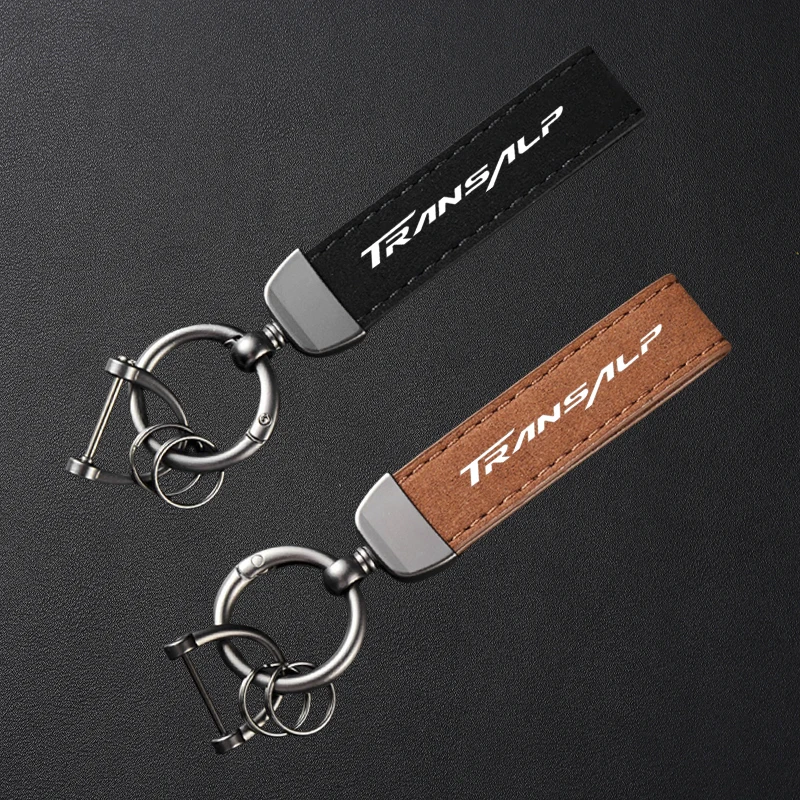 

High-Grade Leather Suede Keychain Motorcycle Keyring For Honda XLV 600 650 700 TRANSALP XL600V XL650V XL700V Accessories