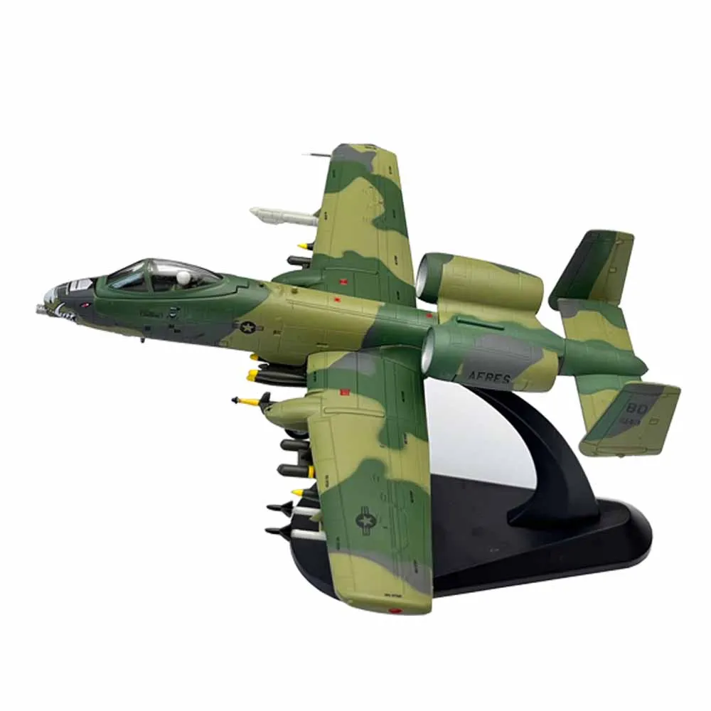 1/100 Scale US A-10 A10 Thunderbolt II Warthog Hog Attack Plane Fighter Diecast Metal Aircraft Model Children Boy Toy Gift