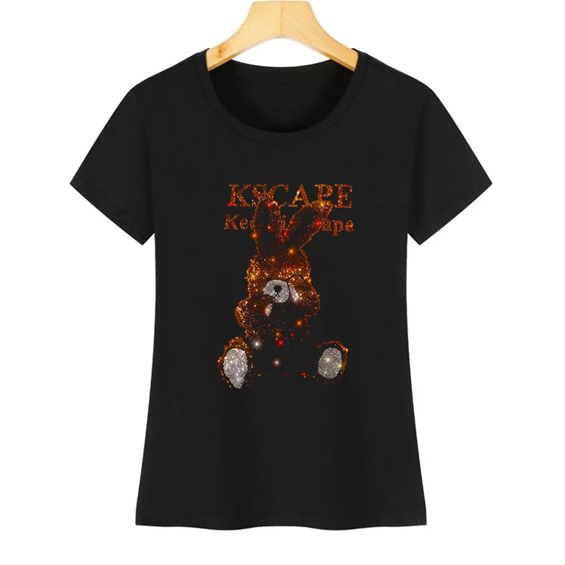 Summer rhinestone fashion short-sleeved women\'s T-shirt, the global trend of hot rhinestone T-shirt S-4XL