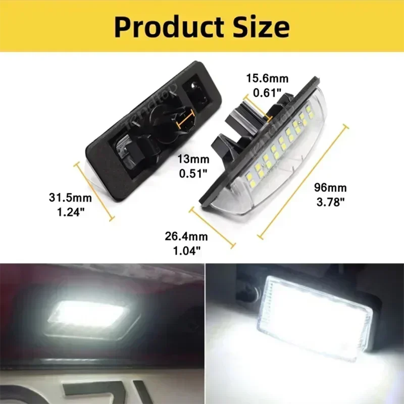 LED لكزس HS250H (2009-الحاضر) تويوتا أفينسيس فيرسو بيلتا (2005-الحاضر) Sienta LED رقم الترخيص لوحة ضوء مصابيح بيضاء