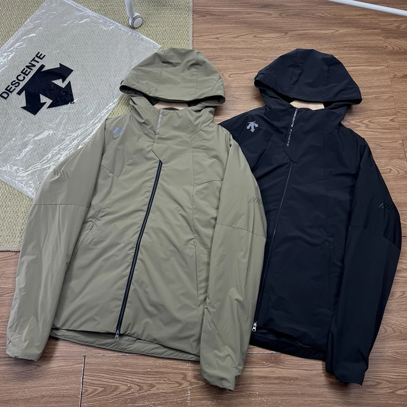 Casual solid color windproof hooded cotton clothes jacket 2026 autumn fashion new style DESCENTE
