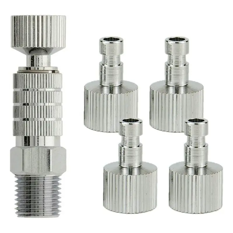 AF89-Airbrush Quick Disconnect Coupler Release Fitting Plug, 6Pcs 1/8 In BSP Konektor Jantan dan Betina Adaptor Air Brush