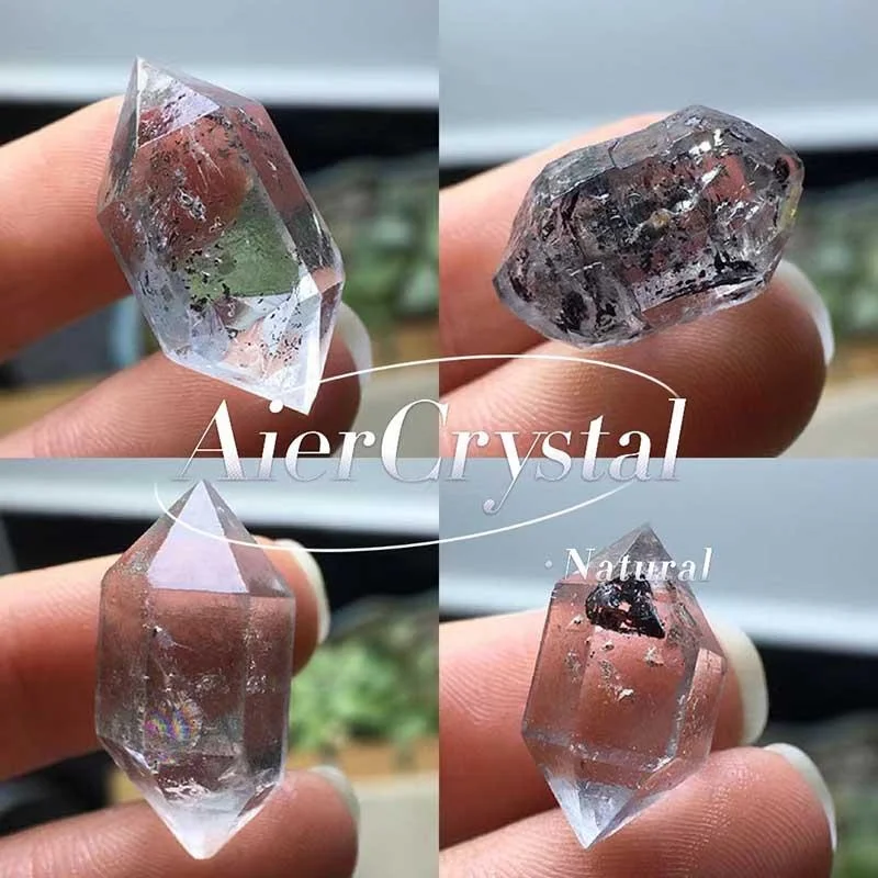 Piedra de diamante Herkimer cruda de cristal Natural de alta calidad, desmagnetización de partículas blancas y negras, piedra curativa purificadora, Mineral cruda