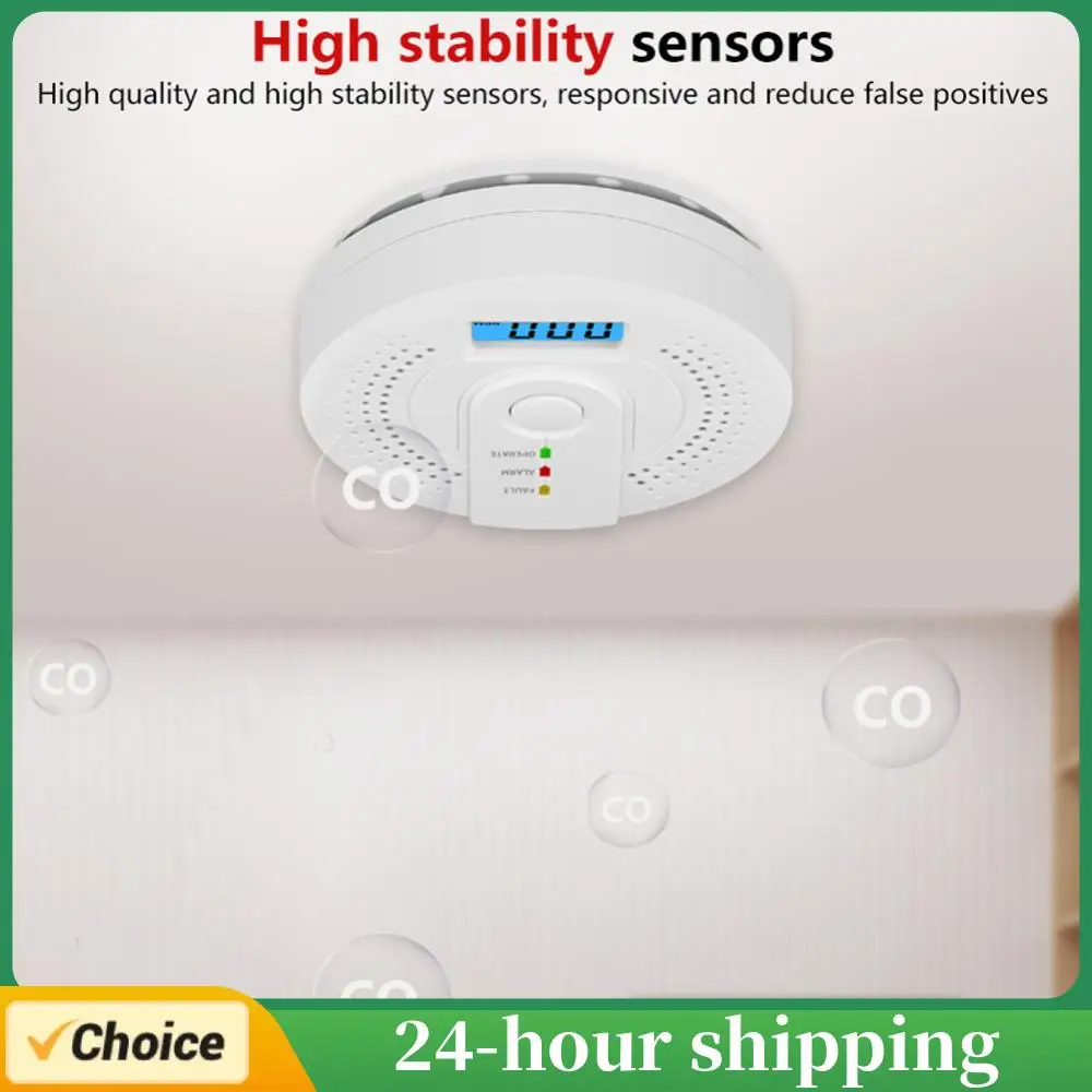 Smart Carbon Monoxide Detector Alarm Sound Warning LCD Digital Display Home Indoor Real-Time CO Monitor Poisoning CO Gas Monitor