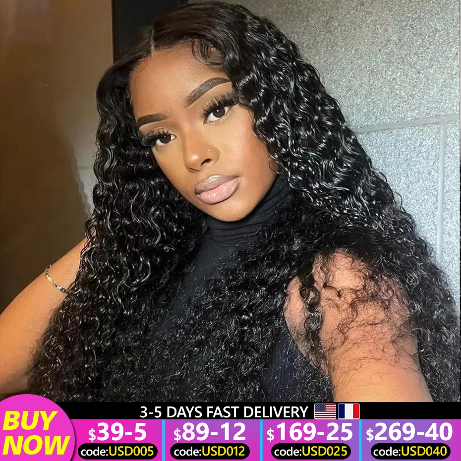 Brazilian 30 inch 13x6 Transparent Deep Lace Front Wig Curly Wave 13x4 Lace Frontal Human Hair Wigs For Black Women Hair