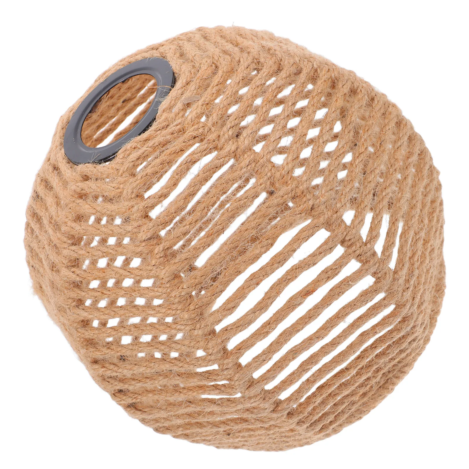 Rustic Jute Rope Ceiling Lamp Shade Hand Woven Iron Frame Vintage Pendant Light Cover for Bedroom Living Room Kitchen Restaurant