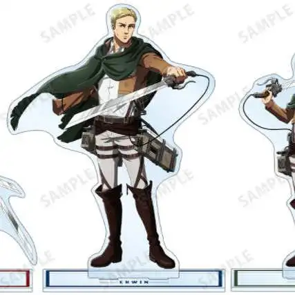 Game Eren Yeager Levi Ackerman Hange Zoe Erwin Smith Acrylic Stand Doll Anime Figure Model Plate Cosplay Toy for Gift