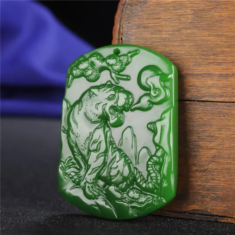 Natural Colorful Jade Hand-carved Zodiac Tiger Pendant Fashion Boutique Jewelry Men and Women Color Necklace Gift Accessories