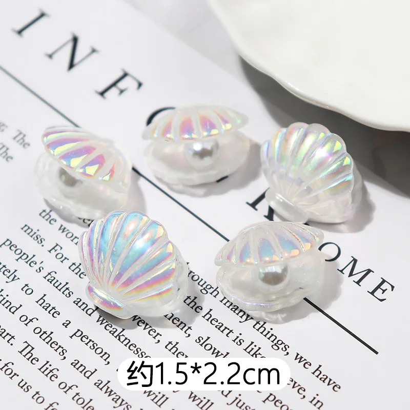 10/20 Stück Mini Rosa Lila Perlmutt Muscheln Harz Cabochons Sammelalbum Diy Haarnadel Zubehör für Mädchen Meerjungfrau Geburtstag Party Dekor – Detail 5